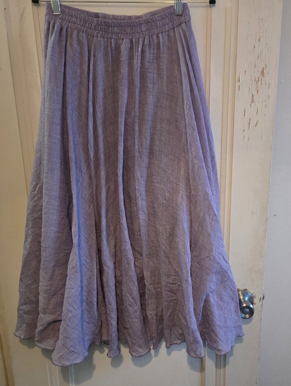 Lavender 100% Cotton Maxi Skirt With Lining Size Small From Ochenta